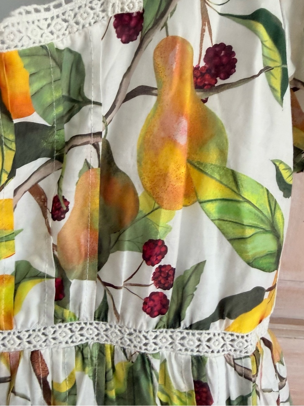 FARM Rio White Lemon-Print Puff-Sleeve Mini Dress Women’s Small - Picture 12 of 12